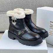 Kitlife Dior D-Quest Ankle Boot Black Calfskin & Shearling - 1
