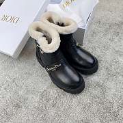 Kitlife Dior D-Quest Ankle Boot Black Calfskin & Shearling - 6