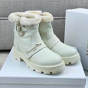 Kitlife Dior D-Quest Ankle Boot White Calfskin & Shearling  - 1