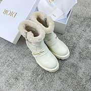 Kitlife Dior D-Quest Ankle Boot White Calfskin & Shearling  - 3