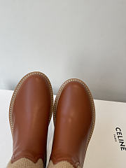 Kitlife Celine Ankle Boots With Low Wool And Brown Leather Trim - 5