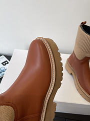 Kitlife Celine Ankle Boots With Low Wool And Brown Leather Trim - 4