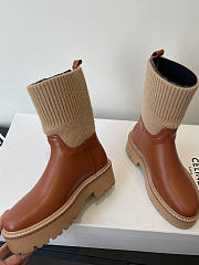 Kitlife Celine Ankle Boots With Low Wool And Brown Leather Trim - 6