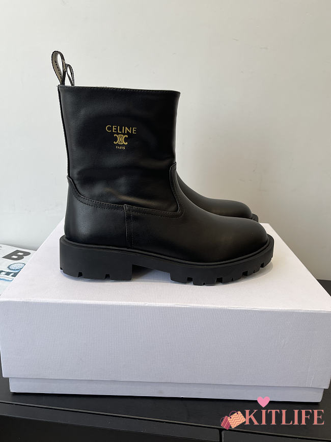 Kitlife Celine Margaret Boots In Black Calfskin - 1