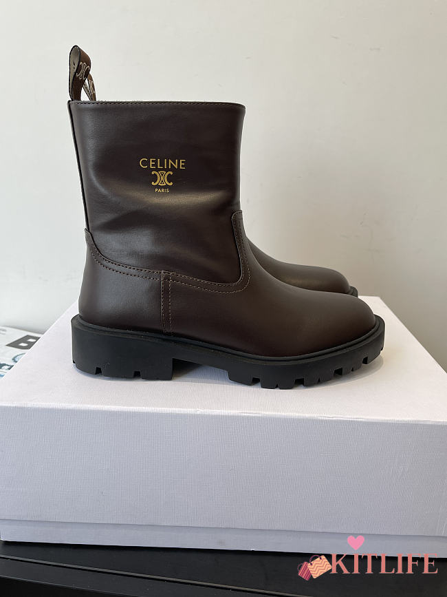 Kitlife Celine Margaret Boots In Dark Brown Calfskin - 1