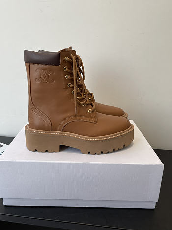 Kitlife Celine Retro Platform Ankle Boots Brown