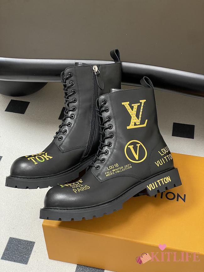 Kitlife Louis Vuitton Ranger Boots Black With Logo - 1