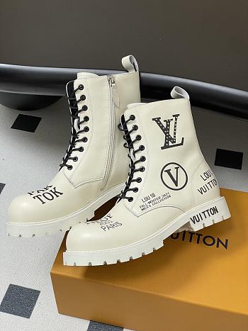 Kitlife Louis Vuitton Ranger Boots White With Logo