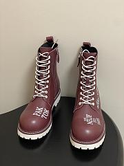 Kitlife Louis Vuitton Ranger Boots Burgundy With Logo - 6