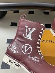 Kitlife Louis Vuitton Ranger Boots Burgundy With Logo - 5
