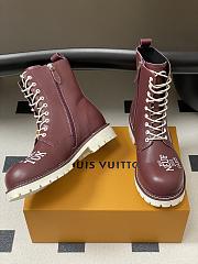 Kitlife Louis Vuitton Ranger Boots Burgundy With Logo - 3