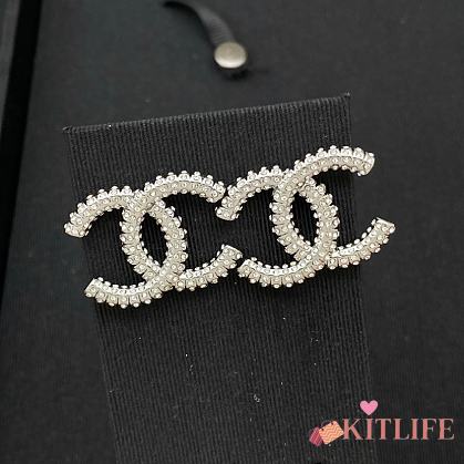 Kitlife Chanel CC Silver Earrings - 1