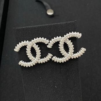 Kitlife Chanel CC Silver Earrings