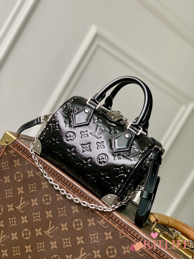Kitlife Louis Vuitton Speedy Trunk 20 Bag Black Monogram Saga M27921 13.5x11x20.5cm  - 1