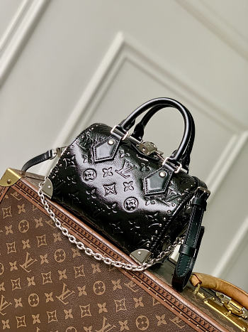 Kitlife Louis Vuitton Speedy Trunk 20 Bag Black Monogram Saga M27921 13.5x11x20.5cm 