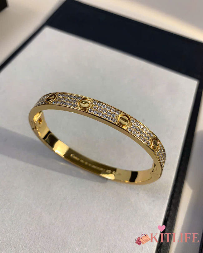 Kitlife Cartier Love Paved Bacelet in Gold - 1