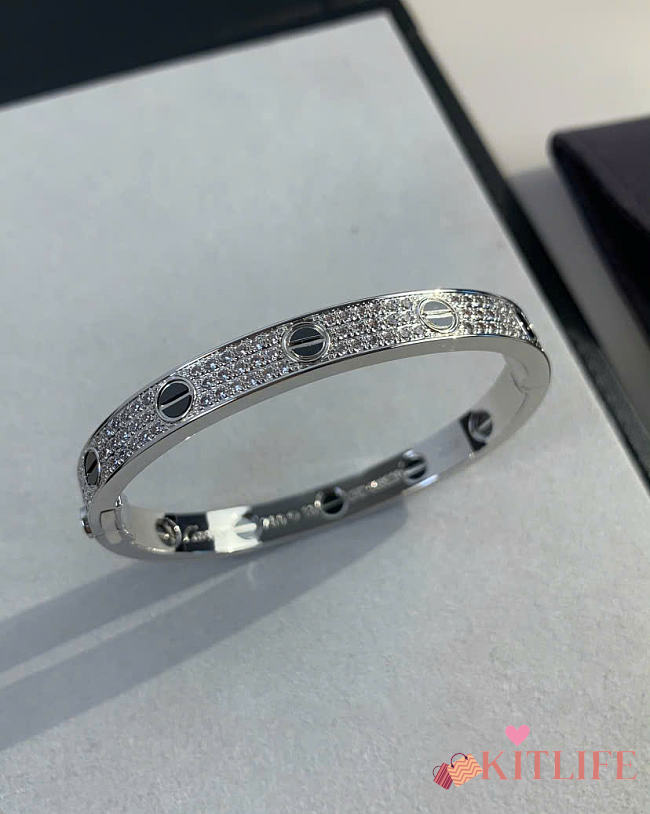 Kitlife Cartier Love Paved Bacelet in Silver - 1