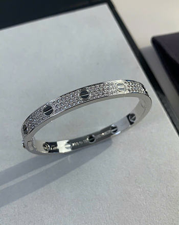 Kitlife Cartier Love Paved Bacelet in Silver