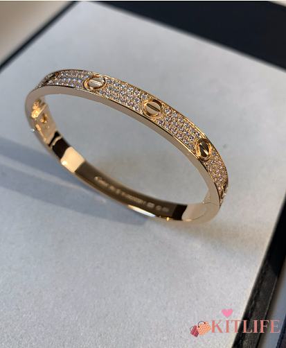 Kitlife Cartier Love Paved Bacelet in Rose Gold - 1