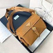 Kitlife Prada Explore Medium Brown Shoulder Bag With Flap 1BD394 30x14x10cm  - 1