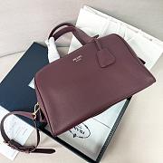 Kitlife Prada Large leather Top-handle Bag Burgundy 1BB148 33x22x14cm - 1