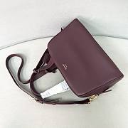 Kitlife Prada Large leather Top-handle Bag Burgundy 1BB148 33x22x14cm - 6