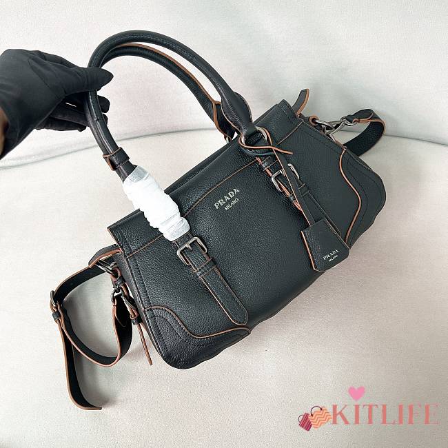 Kitlife Prada Large Leather Tote Bag Black 1BG604 35x22x11cm - 1