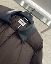 Kitlife Miu Miu Technical Pongé Cropped Down Jacket Dark Brown - 6