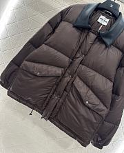 Kitlife Miu Miu Technical Pongé Cropped Down Jacket Dark Brown - 2