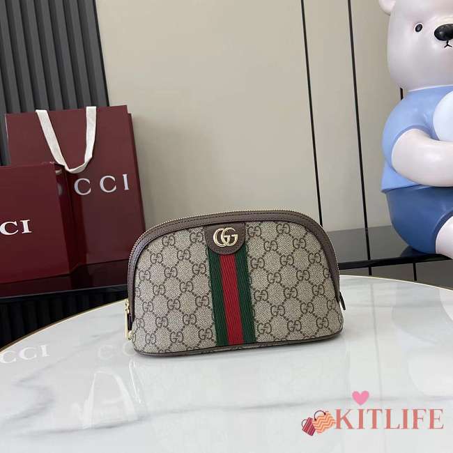 Kitlife Gucci Ophidia Small Cosmetic Case Brown 838483 24x13.5x8cm  - 1
