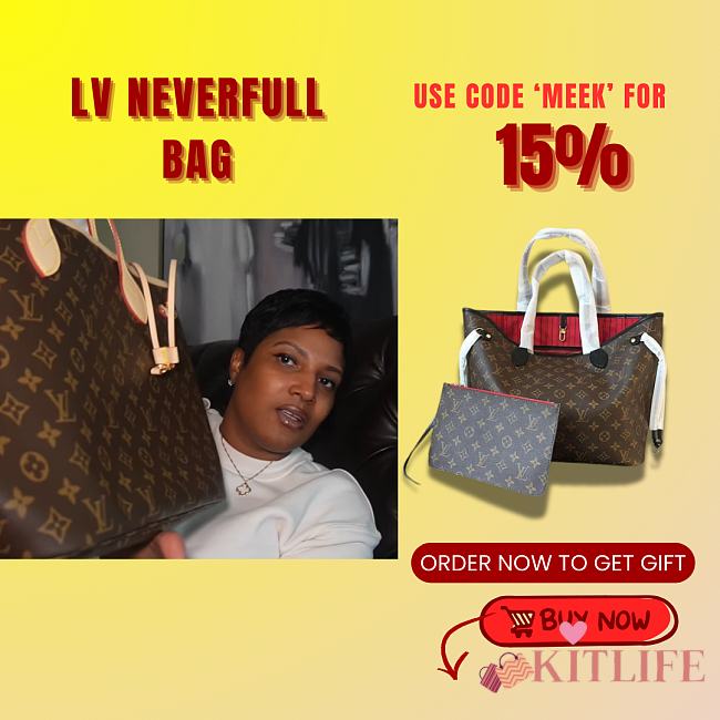 Kitlife Louis Vuitton Neverfull Monogram Microfiber Lining Brown - 32cm - 1