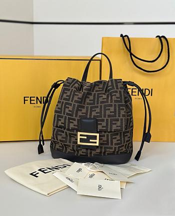 Kitlife Fendi Backpack Brown FF Fabric 8689 23x12x26