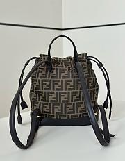 Kitlife Fendi Backpack Brown FF Fabric 8689 23x12x26 - 5