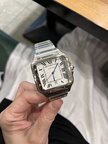 Kitlife Cartier Santos de Watch Silver in White