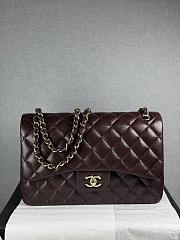 Kitlife Chanel Classic Flap Jumbo Dark Brown Caviar Leather Bag Gold Hardware - 30cm  - 1