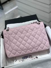 Kitlife Chanel Classic Flap Jumbo Pink Caviar Leather Bag Silver Hardware - 30cm  - 4