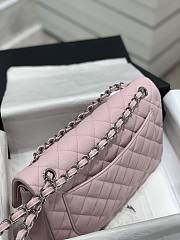 Kitlife Chanel Classic Flap Jumbo Pink Caviar Leather Bag Silver Hardware - 30cm  - 3