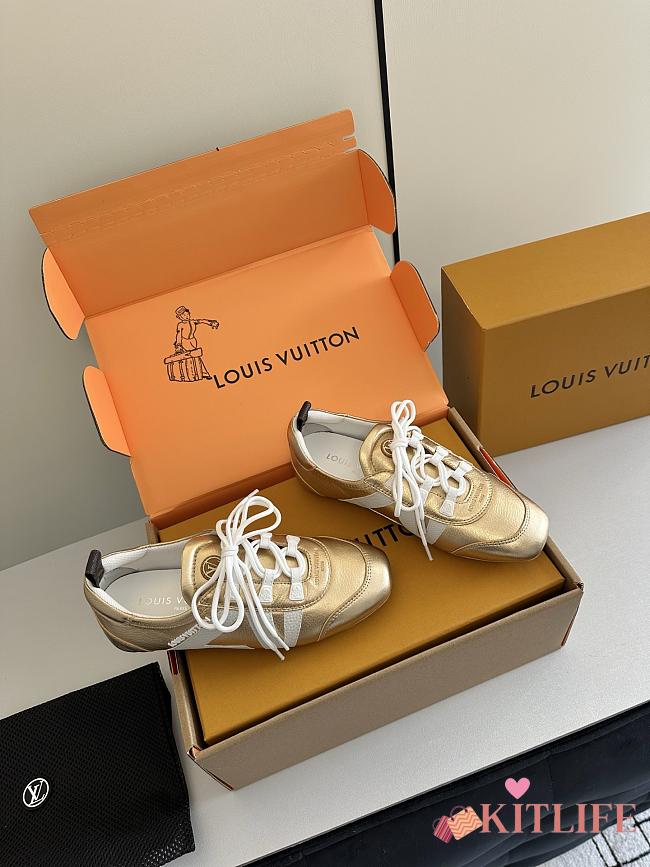 Kitlife Louis Vuitton Sneakerina Shoes Gold & White - 1