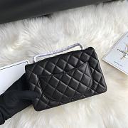 Kitlife Chanel Classic Flap Bag Lambskin Black In Silver Hardware 20x14x7cm  - 5