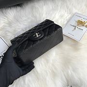 Kitlife Chanel Classic Flap Bag Lambskin Black In Silver Hardware 20x14x7cm  - 4