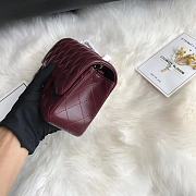 Kitlife Chanel Classic Flap Bag Lambskin Burgundy In Gold Hardware 20x14x7cm  - 6