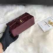 Kitlife Chanel Classic Flap Bag Lambskin Burgundy In Gold Hardware 20x14x7cm  - 5