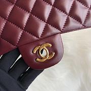 Kitlife Chanel Classic Flap Bag Lambskin Burgundy In Gold Hardware 20x14x7cm  - 4