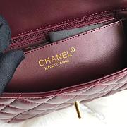 Kitlife Chanel Classic Flap Bag Lambskin Burgundy In Gold Hardware 20x14x7cm  - 3