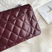 Kitlife Chanel Classic Flap Bag Lambskin Burgundy In Gold Hardware 20x14x7cm  - 2