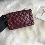 Kitlife Chanel Classic Flap Bag Lambskin Burgundy in Silver Hardware 20x14x7cm  - 6