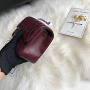 Kitlife Chanel Classic Flap Bag Lambskin Burgundy in Silver Hardware 20x14x7cm  - 5