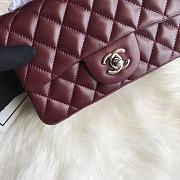 Kitlife Chanel Classic Flap Bag Lambskin Burgundy in Silver Hardware 20x14x7cm  - 3