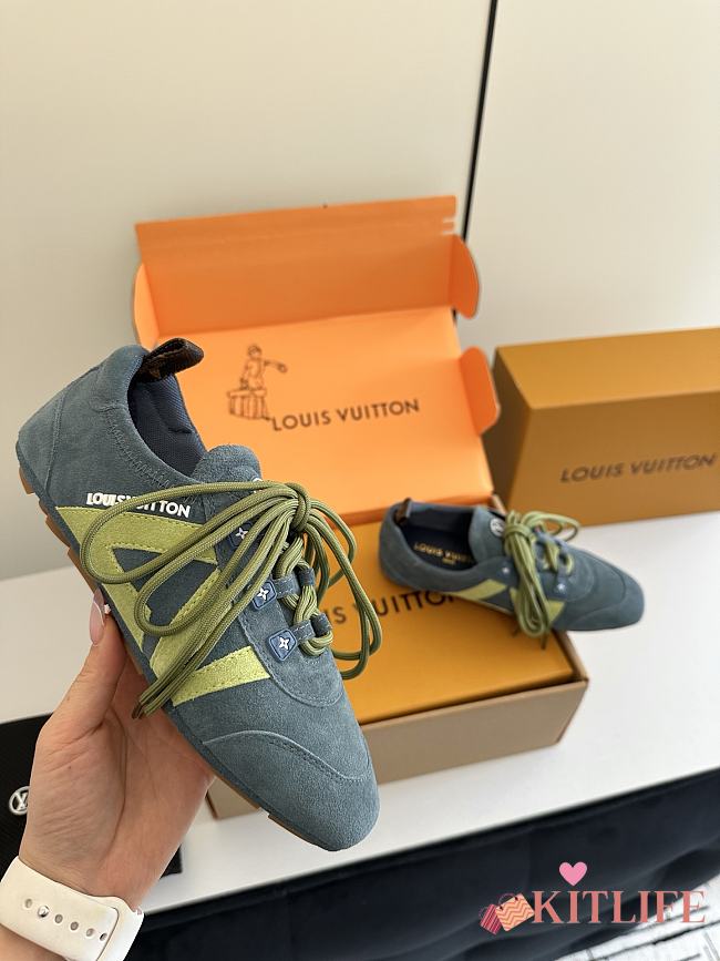 Kitlife Louis Vuitton Sneakerina Shoes Green Suede  - 1