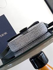 Kitlife Dior Mini Saddle Messenger Bag with Flap Grey 20x13.5x5.5cm  - 2